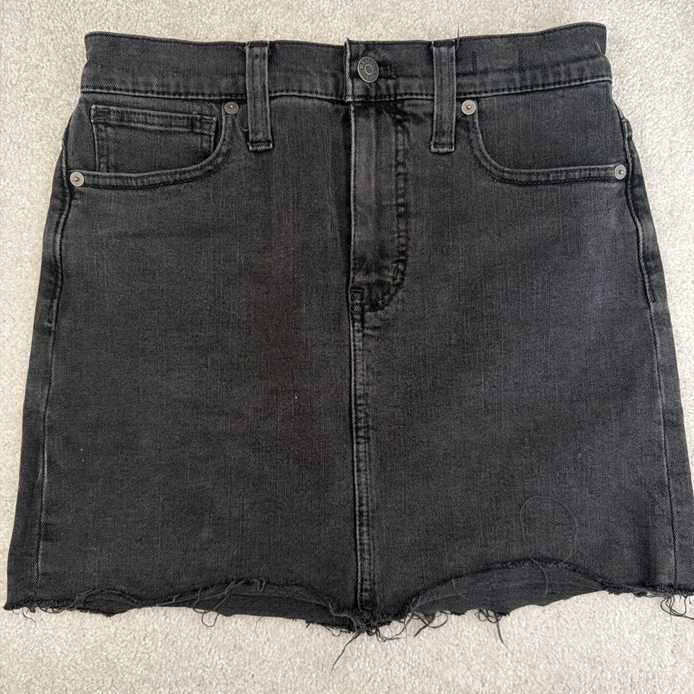 Madewell Charcoal Denim Mini Skirt
